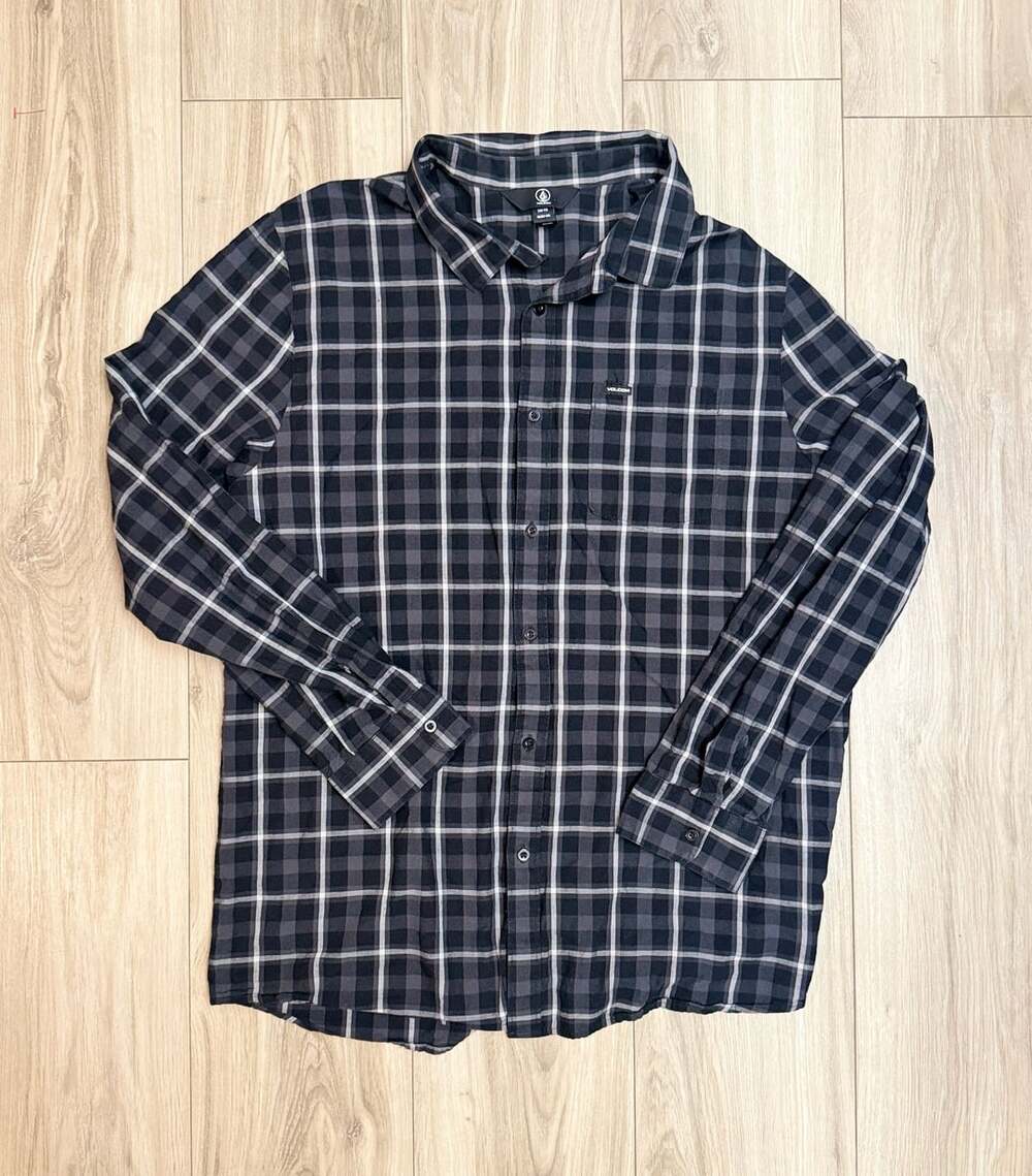 Volcom Plaid Long Sleeve Button Up Shirt XXL